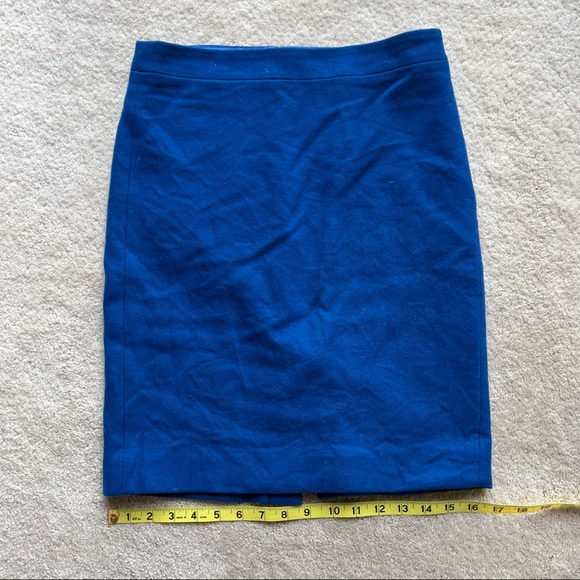 J. Crew Royal Blue Felt Pencil Skirt - Picture 9 of 11